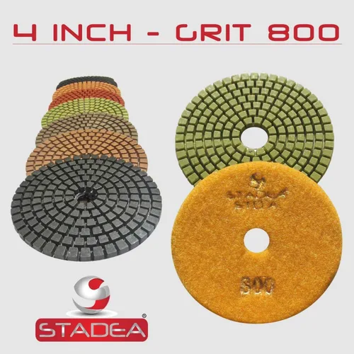 Vista 6 de Grit 50 4" Diamond Pulir Pads Premium Grado Mojado Flexible 3 MM Alto