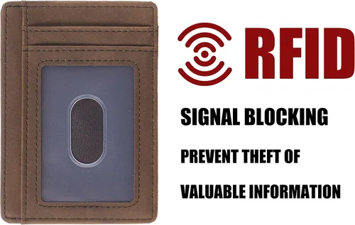 Vista 5 de Cartera Chelmon Slim RFID - Cartera de bolsillo frontal minimalista para tarjetas de crédito delgadas