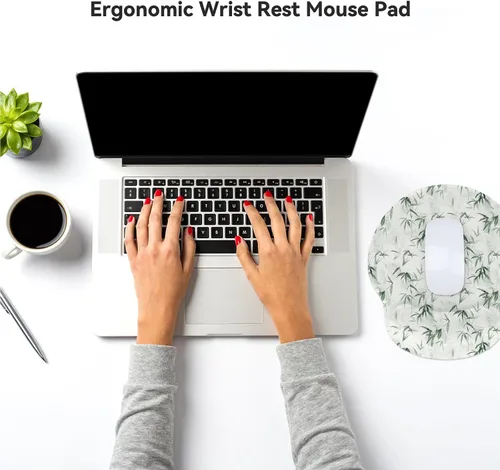 Vista 6 de RICHEN - Tapete ergonómico para mouse con soporte de muñeca, base de goma antideslizante para computadora, portátil y Mac, reposabrazos ligero