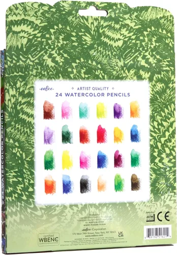 Vista 2 de eeBoo: Lápices de acuarela de hongos, 24 colores de calidad artística para dibujar, bocetos y acuarela, suministros de arte y manualidades