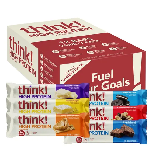 Vista 9 de Think! (thinkThin) Barras ricas en proteína de 20 gramos – Chocolate fundido, 0 gramos de azúcar, sin edulcorantes artificiales, sin gluten, sin