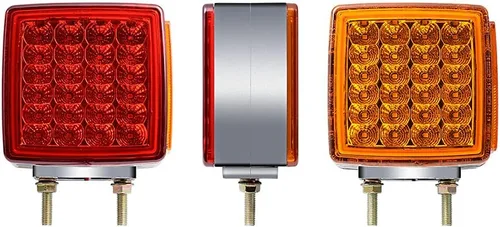 Vista 6 de Astra Depot 2 luces cuadradas de 51 LED para guardabarros de remolque, luces direccionales, doble cara, pedestal, luz de esquina, reflector, doble