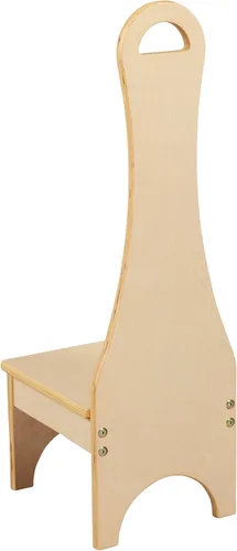 Vista 11 de ECR4Kids Taburete con mango largo, un paso, de madera, muebles Montessori, natural