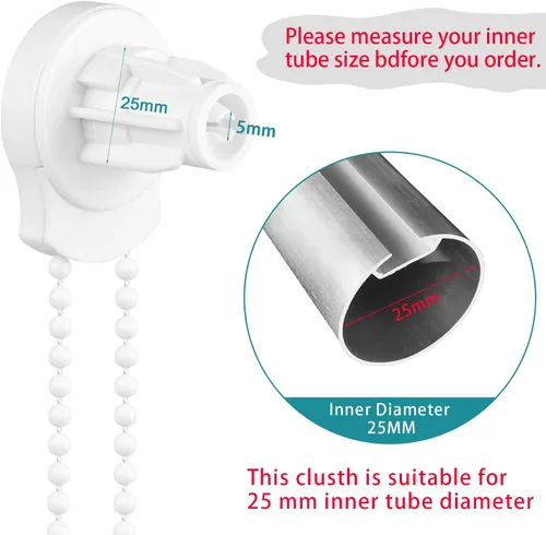 Vista 3 de SelfTek Juego de 2 accesorios de plástico para persianas enrollables de 0.98 pulgadas (0.984 in), kit de reparación de repuesto con 2 piezas S-afety
