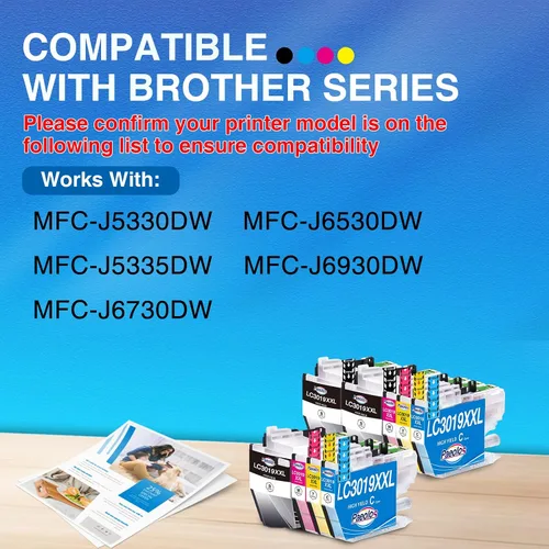 Vista 2 de LC3019XXL - Cartuchos de tinta de repuesto para impresoras Brother LC3019 de alto rendimiento, 9 unidades para impresoras Brother MFC-J5330DW