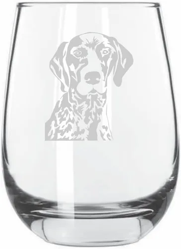 Vista 200 de Shar Pei (chino) - Vaso de vino sin tallo grabado para perro, 15.25 onzas