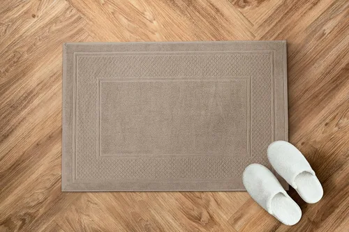 Vista 7 de Avalon Towels Juego de 2 tapetes de baño absorbentes 100% algodón, color beige, tapetes de baño de secado rápido para baños (22 x 34 pulgadas)