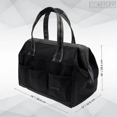 Vista 3 de Coreflex Bolsa de herramientas de 14 pulgadas de boca ancha, bolsa de equipo, de múltiples propósitos - para plomeros, electricistas, manitas