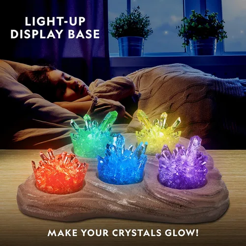 Vista 2 de National Geographic - Kit de cultivo de megacristales para niños, 6 cristales con soporte iluminado, regalos de ciencia para niños de 8 a 12 años