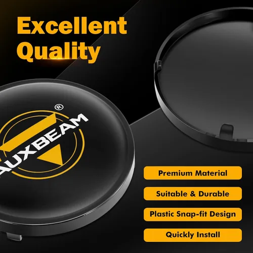 Vista 4 de Auxbeam C4 Series - Fundas protectoras redondas negras de 4 pulgadas, a presión, par PC Protective Covers, Snap-On Tool-Free Installation, Shields