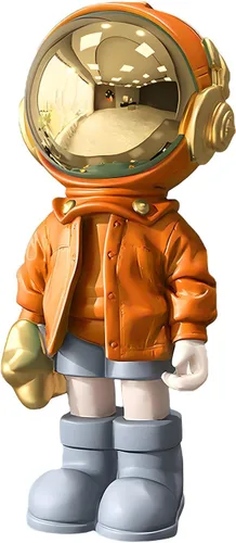 Vista 15 de Estatuas de astronauta Dosker, escultura de hombre espacial de poliresina, regalos de arte en azul claro, adorno de figura para decoración