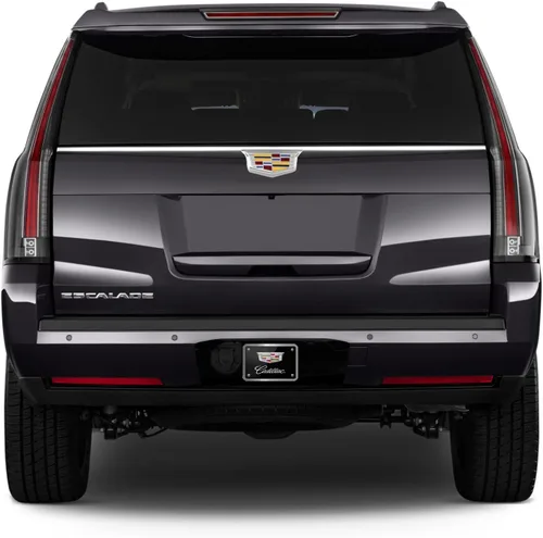 Vista 4 de iPick Image Hecho para Cadillac Crest Logo UV Graphic Negro Billet Aluminio 2 pulgadas remolque enganche cubierta