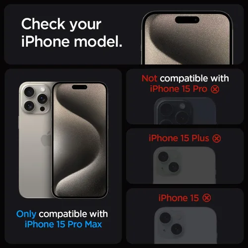 Vista 2 de Spigen Protector de pantalla de vidrio templado [GlasTR EZ FIT - Privacy] diseñado para iPhone 15 Pro Max [compatible con fundas] - Paquete de 2