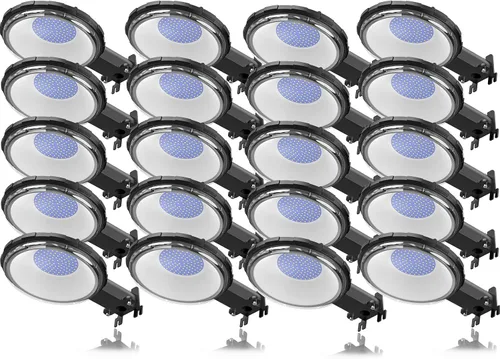 Vista 12 de Viugreum Paquete de 2 luces LED de granero de 100 W, 12000 lm, iluminación exterior del anochecer al amanecer, luz de jardín IP65 impermeable 5000 K