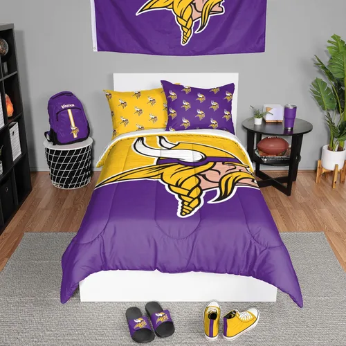 Vista 19 de FOCO Unisex-Adult NFL Team Logo Bed in a Bag Comforter Bedding 3-Piece Set