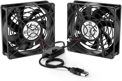 Vista 9 de ELUTENG Ventilador USB dual de 1.575 in con 3 velocidades ajustables 5 V