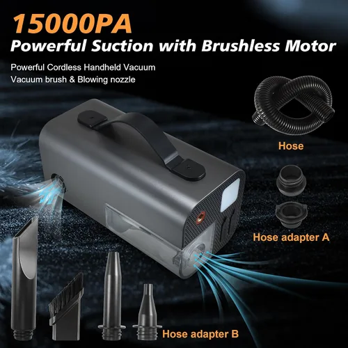 Vista 6 de Inflador de neumáticos, compresor de aire portátil, batería de 2000 A, arranque de automóvil, apagado automático, bomba de aire de 160 PSI