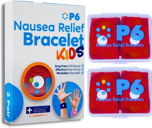 Vista 10 de P6 Bandas de mareo por movimiento para niños, pulseras para niños antináuseas, crucero por mar, viajes, enfermedades del automóvil, alivio natural