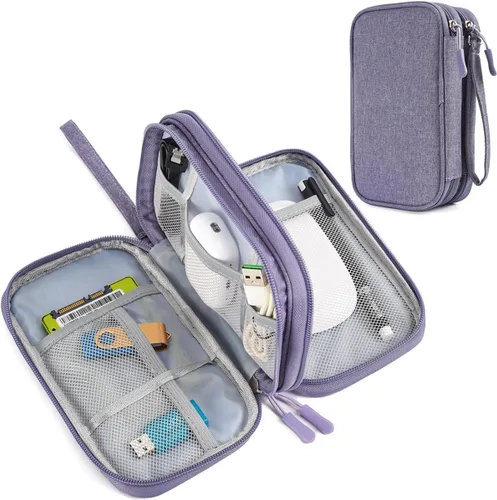 Vista 15 de CAAORDKSO Bolsa Organizadora de Electrónicos para Viaje, Estuche Pequeño Organizador de Cables Impermeable, Bolsa de Accesorios, Estuche Electrónico