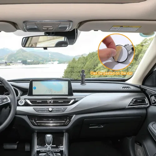 Vista 4 de KOMI Estatua de San Benito Sosteniendo Cruz y Regla Decoraciones para Tablero del Automóvil Bendice Regalo de Seguridad de Conducción