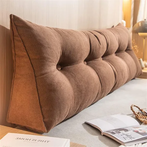 Vista 10 de Almohada triangular de lectura para reposo en cama, cojín grande para cabecero, respaldo, almohada de cuña para cuello y soporte lumbar para Beige