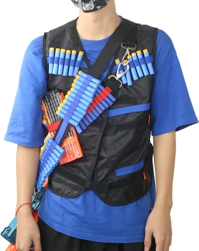 Vista 6 de Carrillera EKIND para munición de pistola de juguete, dardos, para pistolas Elite Nerf N-strike Blasters Hebilla de dos Piont azul