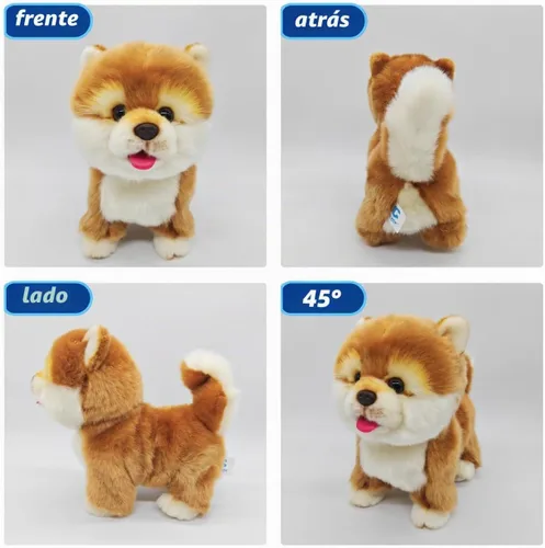 Vista 6 de CU-MATE Juguetes eléctricos de peluche Akita de 12 pulgadas, juguete electrónico de peluche para perro, robot interactivo Wuffy Puppy, caminar