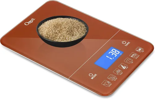 Vista 6 de Ozeri Touch III - Báscula digital de cocina con contador de calorías, 22 libras (22.0 lbs), ocre quemado