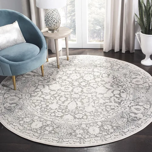 Vista 24 de SAFAVIEH Reflection Collection - Alfombra decorativa, 2 pies 3 pulgadas x 3 pies, color beige y crema, no desprende pelusa y es fácil de limpiar