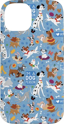 Vista 4 de Disney Funda azul para iPhone 17 con texto en inglés "Dogs I'm a Dogperson