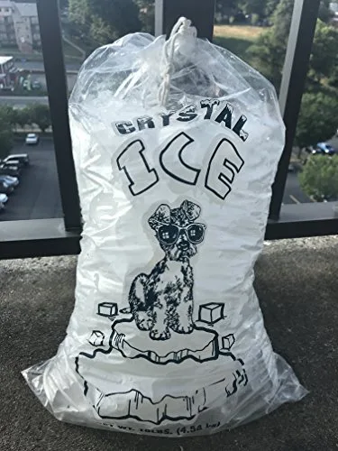 Vista 6 de Bolsas de hielo de plástico Crystal Clear con cordón de algodón, 10 lb., paquete de 100