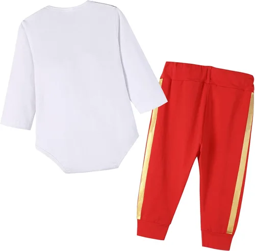 Vista 2 de Zusnxaxe Traje de Navidad para bebés y niñas, uniforme de astronauta médico, disfraz de príncipe con sombrero