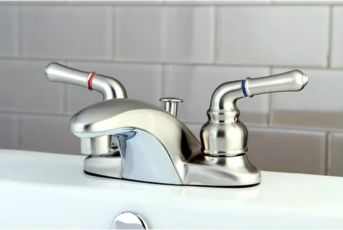 Vista 2 de Kingston KB628 - Grifo de baño central de 4 pulgadas, níquel cepillado cepillado níquel