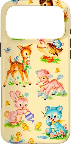 Vista 22 de Vintage Baby Animals Nursery 50's Retro Yellow Case for iPhone 17