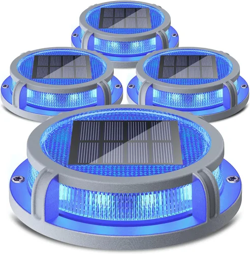 Vista 10 de SIEDiNLAR Luces solares para cubierta al aire libre, 2 modos, 16 LED, marcadores de entrada, luz de muelle, funciona con energía solar, impermeable