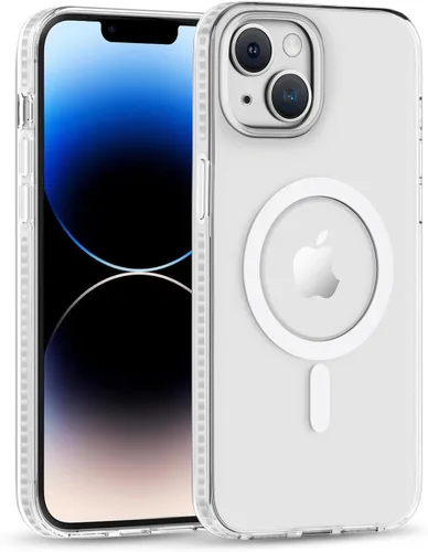Vista 47 de SCORPIFY Funda para iPhone 14 Pro Max con diseño iridiscente de mariposa azul, bonita funda transparente para mujeres y niñas
