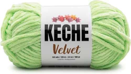 Vista 10 de Keche Hilo para ganchillo, hilo de terciopelo, chenilla suave, manta de bebé voluminosa amigurumi Yarn 3.53 oz (132 yardas) - Arona