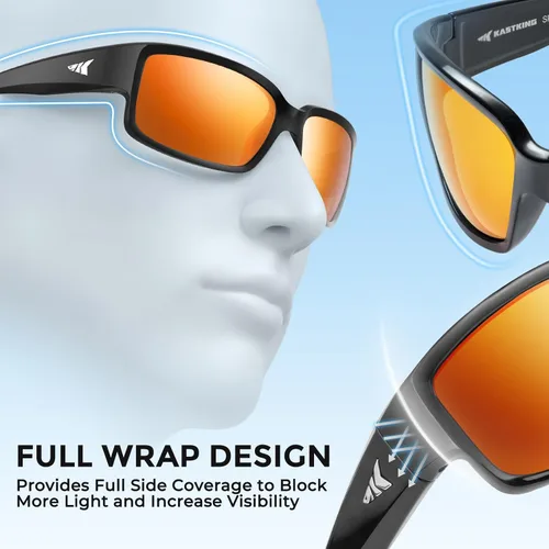 Vista 2 de KastKing Skidaway - Gafas de sol deportivas polarizadas para hombres y mujeres, ideales para conducir, pescar, ciclismo y correr, protección UV