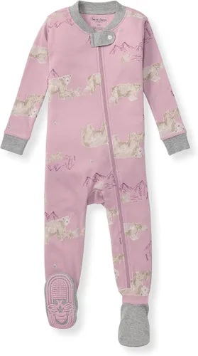 Vista 128 de Burt's Bees Baby Pijama para bebé niña, 100% algodón orgánico, pijama de una pieza, overol diagonal con cremallera, ajuste cómodo