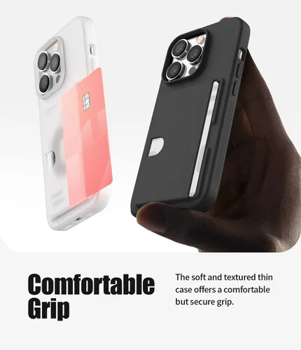Vista 7 de GOOSPERY Rail 2 - Funda para tarjetas compatible con iPhone 14 Pro con dos ranuras para tarjetas, protección ligera y suave, soporte para tarjetas