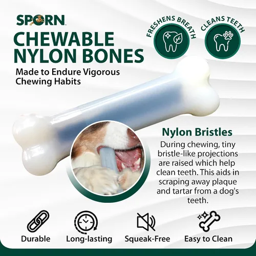 Vista 4 de Sporn Yuppie - Juguete dental para cachorros, masticable de médula, pequeño, blanco, (33810)