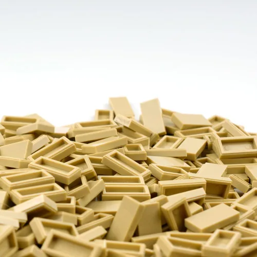 Vista 5 de Ladrillos Clásicos 1x2 Planos - 1000 piezas Partes y Piezas Básicas de Construcción de Bloques, Placas Lisas MOC Accesorios Lotes a Granel Beige