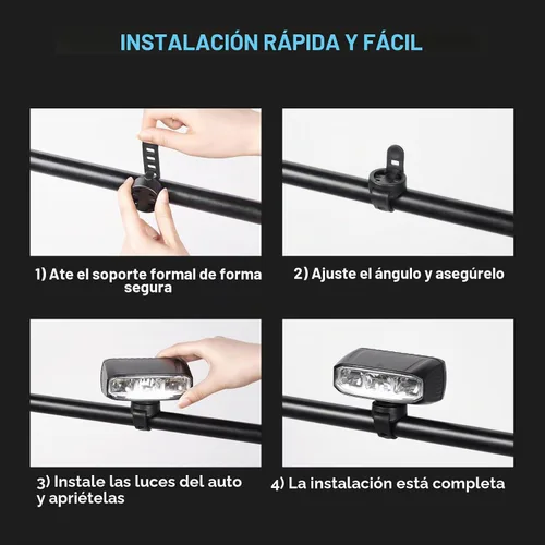 Vista 7 de Barra de luz LED súper brillante para bicicleta eléctrica – 1200 lúmenes con luz alta/baja, 5 modos, USB-C recargable, montaje universal
