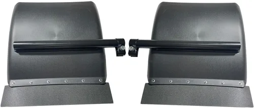 Vista 4 de Juego de 2 guardabarros de cuarto de polietileno para semircamión, guardabarros de plástico negro de 24 x 24 pulgadas con accesorios de montaje