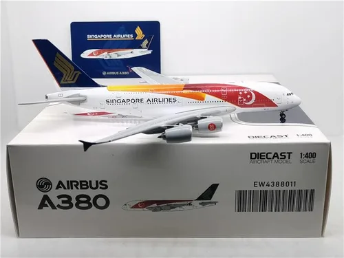 Vista 3 de JC Wings Singapore Airlines para Airbus A380 9V-SKI 1/400 DIECAST modelo preconstruido