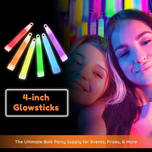 Vista 2 de Glow Fever Bastones de 50 unidades de 4 pulgadas que brillan en la oscuridad, para suministros de fiesta de niños, regalos de fiesta de cumpleaños