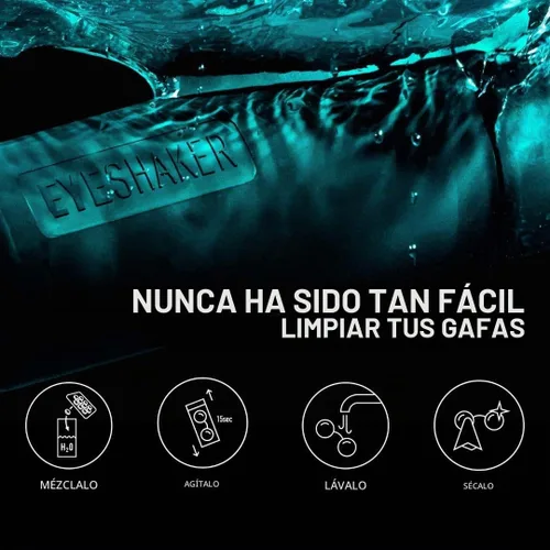Vista 2 de Eyeshaker Set – Dispositivo patentado de limpieza de lentes – Limpiador bifocales con paño de limpieza de microfibra – Innovadora herramienta