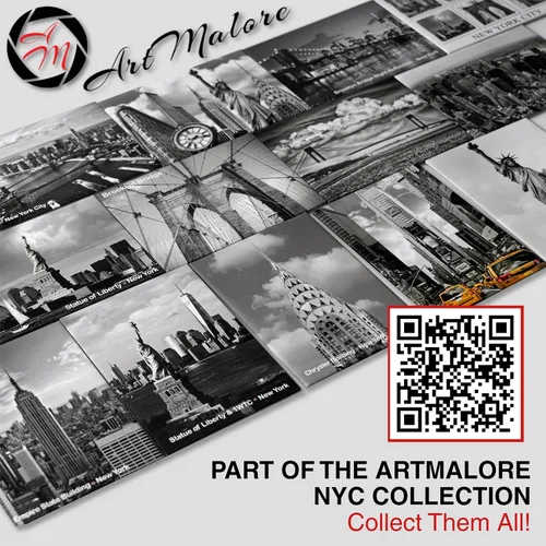 Vista 8 de Imán Verrazzano Bridge NYC – Recuerdo de metal blanco y negro de 3.5 x 2.5 pulgadas con foto Cloudscape de alta resolución – Colección ArtMalore New