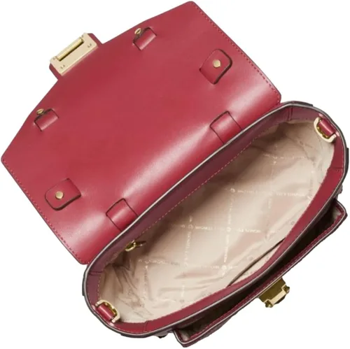 Vista 9 de Michael Kors Berry Multi Manhattan - Bolso escolar de cuero con asa superior mediana Berry RedMulti