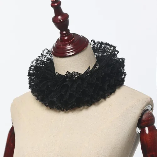 Vista 21 de BLESSUME 1 cuello de encaje renacentista con volantes
